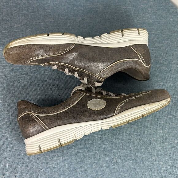 Mephisto Yael Runoff Metallic Leather Up Soft-Air Leather Walking Sneaker Size 8 - Picture 6 of 10